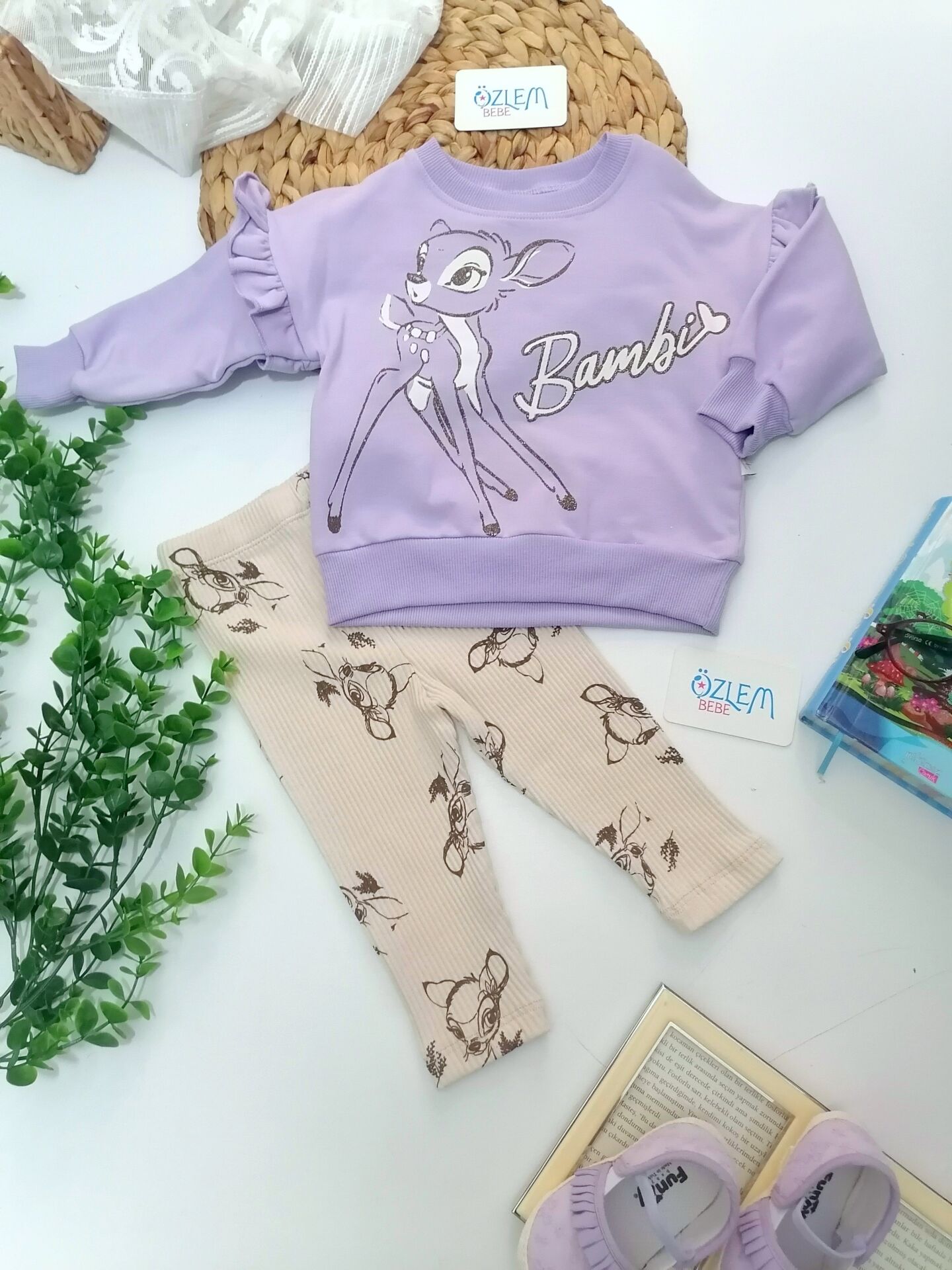 Bambi Fırfır Kol Lila 2'li Takım