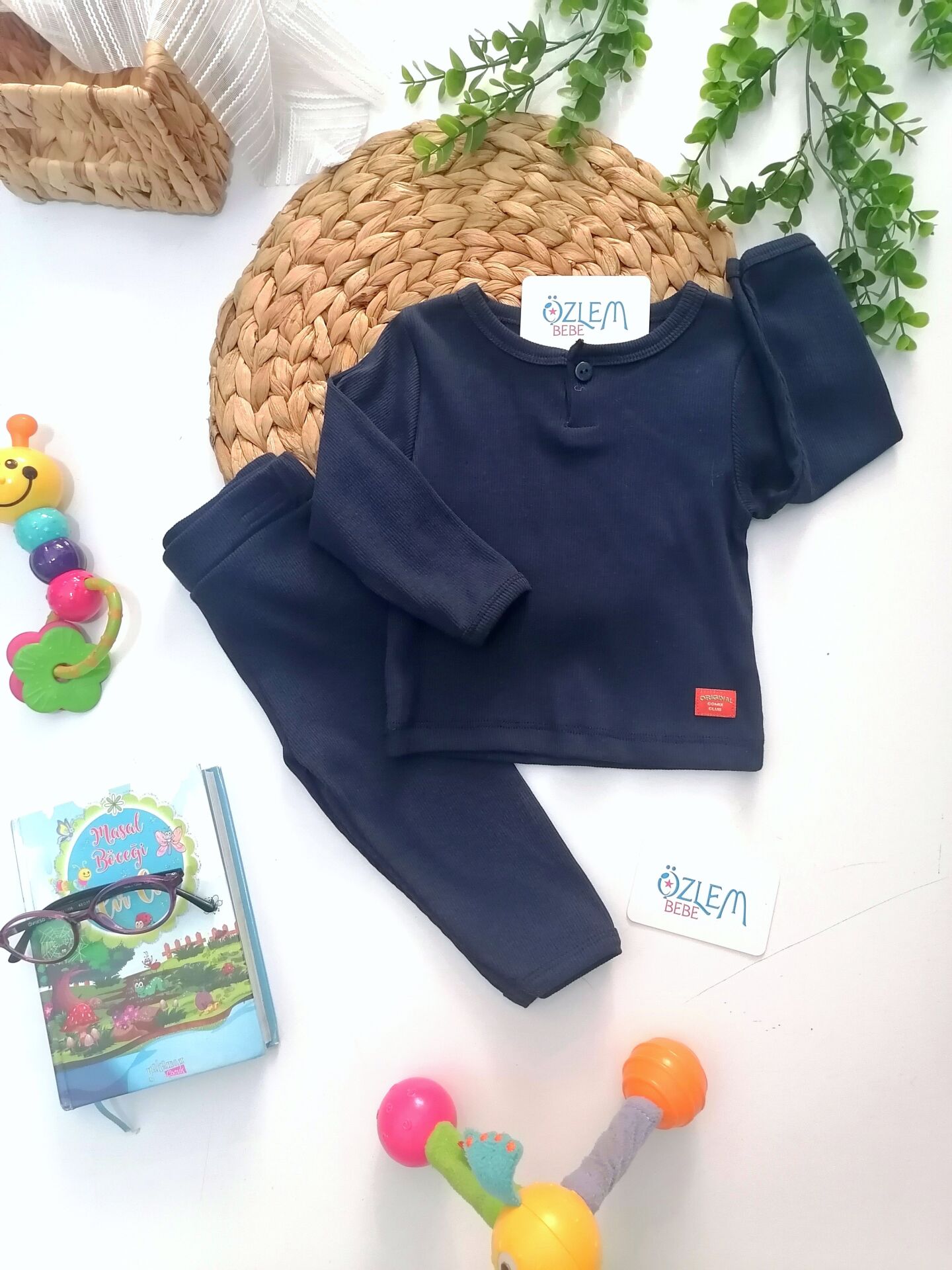 Lacivert Ribana 2'li Takım