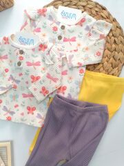 Kelebek Desenli Ribana 2'li Takım