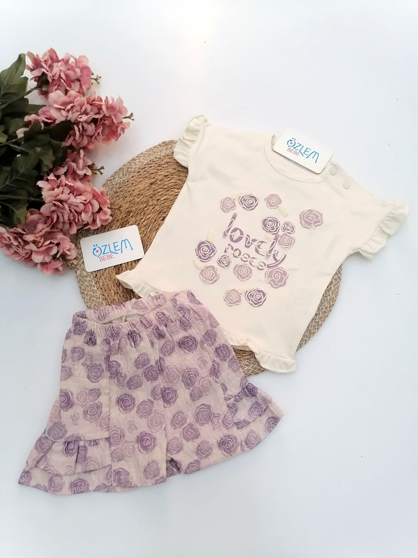 Lovely Gül Desen Şortlu 2'li Takım