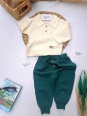 Clup Yaka Fitilli Sweat 2'li Takım