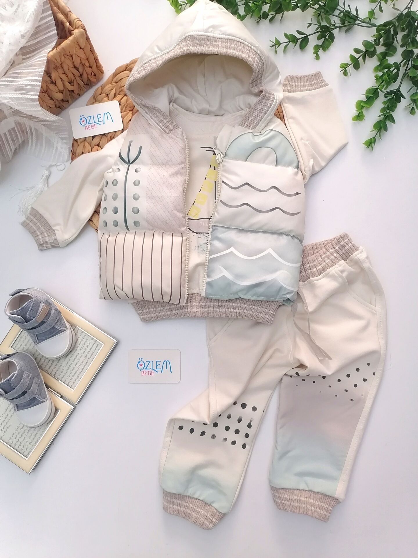 Yelkenli Ayıcık Yelekli 3'lü Takım