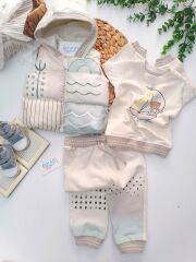 Yelkenli Ayıcık Yelekli 3'lü Takım