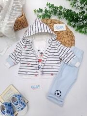 Topçu Ayıcık Hırkalı Kadife 3'lü Takım