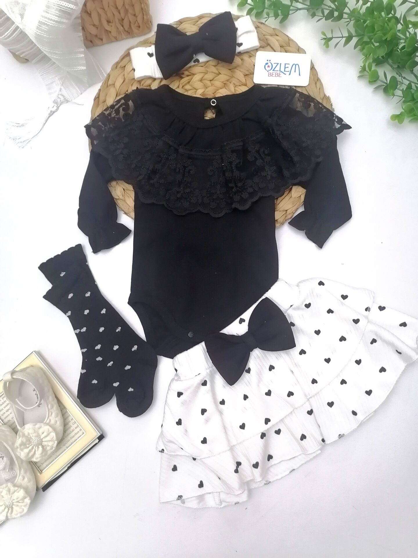 Dantel Yaka&Kalp Desen Etekli 2'li Takım