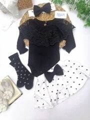 Dantel Yaka&Kalp Desen Etekli 2'li Takım