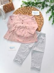 Bebe Yaka Çiçek Baskı 2'li Bebek Tk.