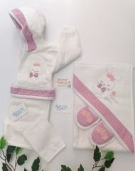 Çizgili Tavşan  Havlu&Bornoz Seti