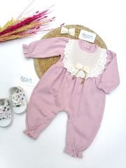 Yakası Dantel İşleme Tulum