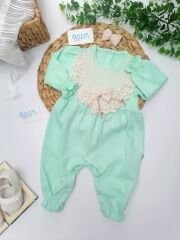 Yakası Dantel İşleme Tulum