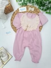 Yakası Dantel İşleme Tulum